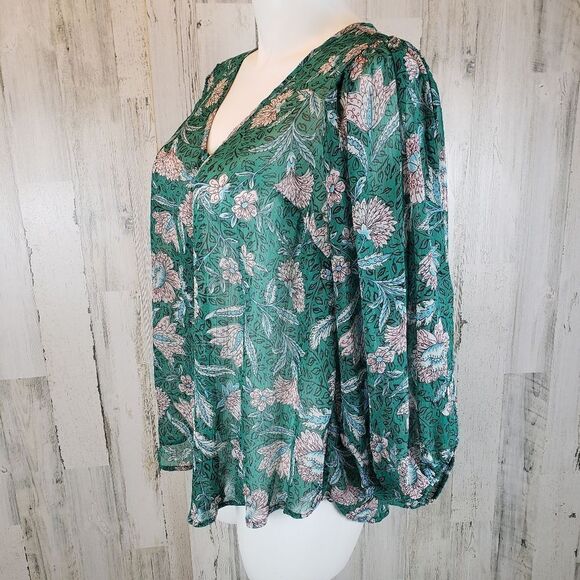 Torrid Floral Chiffon Lurex Top Sz 1X - Picture 5 of 11